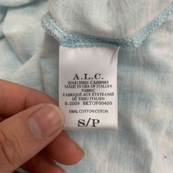 ALC Karlie Top Womens S Leopard Cotton Crew Neck Puff 3/4 Sleeve Pullover *READ - Picture 14 of 16